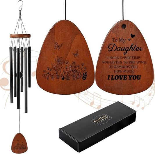 PRSTENLY Daughter Gifts from Mom Dad, Daughters Wind Chimes Gifts for Daughter Birthday Valentine Mothers Day Graduation Christmas