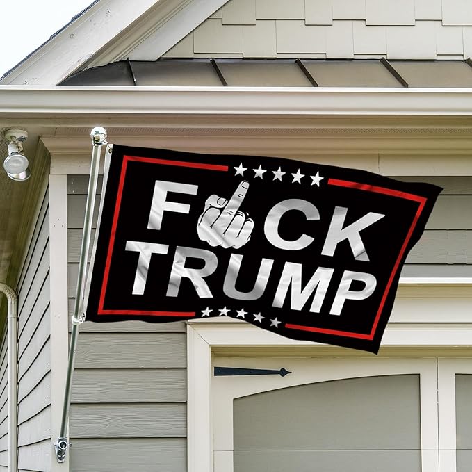 Fuck Trump Flag Anti Trump Funny Banner for Yard Porch Outdoor Indoor Backyard Lawn Hanging Decor 3x5 Ft