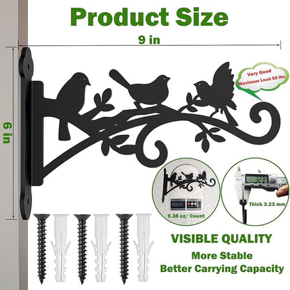 4 Pack Plant Hanger Hook,Outdoor & Indoor Hanging Basket Hooks,9in Metal Plant Wall Hanger,Plant Bracket Hook for Hanging Plants,Bird Feeder,Lantern