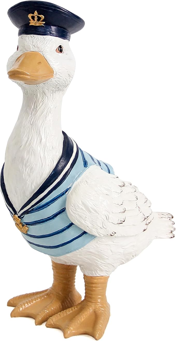 Leekung Duck Garden Decor Outdoor Porch Duck Statues Resin Sculptures Decorative Lawn Ornaments for Outside Garden Fence Patio Yard Animal Beach Nautical Decor Gardening Gifts for Women