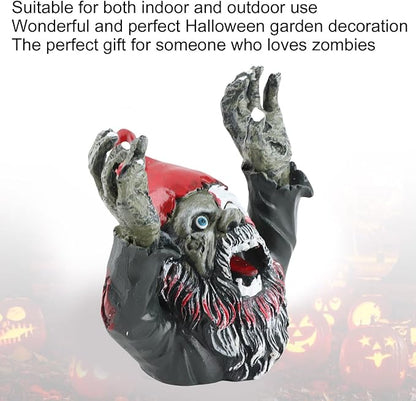 Zombie Garden Gnomes Zombie Dwarf, Garden Statue Sculpture Evil Scary Outdoor Halloween Decoration Ornament Horror Zombie Dead Gnome Zombie Gnome for Indoor and Outdoor Patio Use