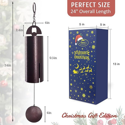 ASTARIN Christmas Wind Chimes for Outside Deep Tone Heroic Christmas Windbell Deep Resonance Serenity Bell Outdoor Decor for Patio,Yard,Porch,Garden Package