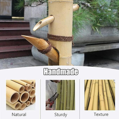 Bamboo Garden Water Fountain, Japanese Zen Garden Pond Water Feature Decoration, Water Feature Rocking Pump Water Landscape with Pump