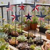 hogardeck 4th of July Decorations Outdoor, 6 PCS Metal Patriot Star Decorative Garden Stakes for Fourth of July Decorations, Patriotic Yard Signs for Garden Memorial Day Decorations