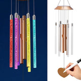 Nacome Solar Wind Chime Outdoor Indoor: Unique Gifts for Mom Grandma Women - Automatic LED Color Changing Light IP65 Waterproof Outside Decor for Garden Patio Balcony Porch(Copper)