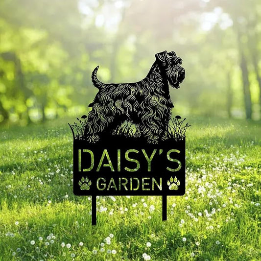 Custom Cesky Terrier Dog Metal Memorial Garden Stake Personalized Pet Grave Marker Name Sign Remembrance Stake Decor Sympathy Dog Loss,Outdoor Statues for Yard Garden Lawn Patio Pathway Grave.