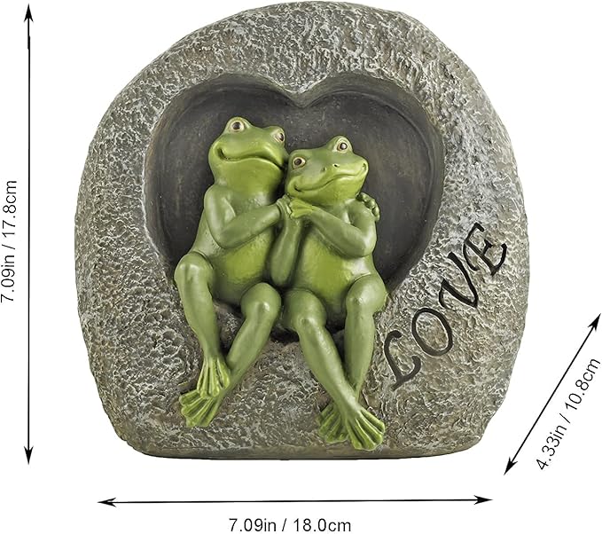 Garden Sulpture Frog Lover Statue Cute Frog Decor for Outside, Gift of Garden Statues and Figurines Outdoors,7.09 Inch