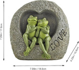 Garden Sulpture Frog Lover Statue Cute Frog Decor for Outside, Gift of Garden Statues and Figurines Outdoors,7.09 Inch