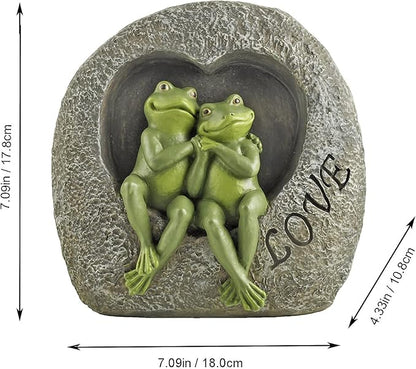 Garden Sulpture Frog Lover Statue Cute Frog Decor for Outside, Gift of Garden Statues and Figurines Outdoors,7.09 Inch