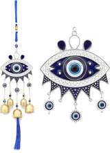 BWINKA 17.3" Gothic Evil Eye Wind Chimes - Weather-Coated Metal Witch Bells for Door Protection - Vintage Copper Finish Spooky Halloween Decor for Garden, Porch & Backpack - Spiritual Gift