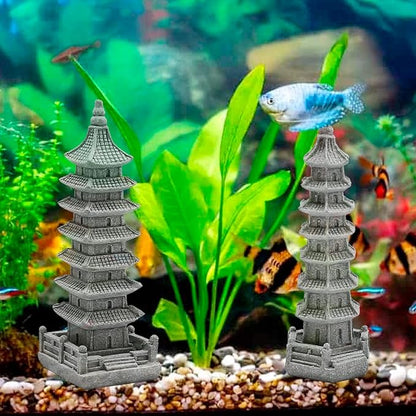 Saihisday 3PCS Mini Pagoda Sandstone Sculpture, Chinese Zen Pagoda Figurines for Garden, Office Home Desktop Decor