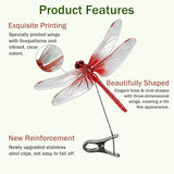Upgrade 3D Simulation Fake Dragonfly Hat Clip to Keep Insects Away, 2026 New Plastic Dragonfly Garden Hummingbird Stakes with Sticks, Metal Garden Stakes Decorative Yard Ornaments Hat Golf Moving (8)