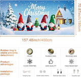IVN Christmas Garage Door Cover Decoration 13x6ft Gnomes with Snowy Cottage and Pine Trees Merry Christmas Garage Door Banner Home Door Front Yard Decor for Xmas Eve Holiday Outdoor