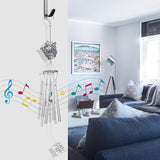 Outdoors Butterfly Wind Chimes Sympathy Memorial for Loss of Loved One - Soothing Melodic Tones Aluminum Chime Great as a Gift for Your Patio Porch Garden and Backyard (22.2" Silvery)