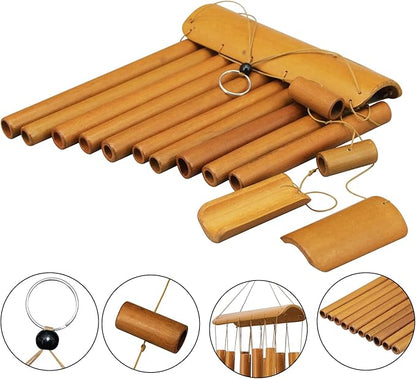 Virekm Windchimes Outdoors, Memorial Wind Chimes, Bamboo Wind Chimes for Outside Clearance Deep Tone for Patio Garden Home Décor, Natural Beautiful Sound