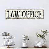 Madcolitote Retro Law Office Wood Sign Law Office Custom Street Sign Rustic Wooden Wall Art Farmhouse Wall Decor Kitchen Home Decor Signs Wall Hanging Sign Housewarming Gift 6x24in