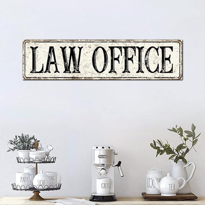 Madcolitote Retro Law Office Wood Sign Law Office Custom Street Sign Rustic Wooden Wall Art Farmhouse Wall Decor Kitchen Home Decor Signs Wall Hanging Sign Housewarming Gift 6x24in
