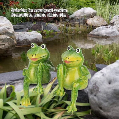 2pcs Handcrafted Statue Garden Decor Ornament Sculpture for Outdoor Courtyard Park Villa with Natural Material