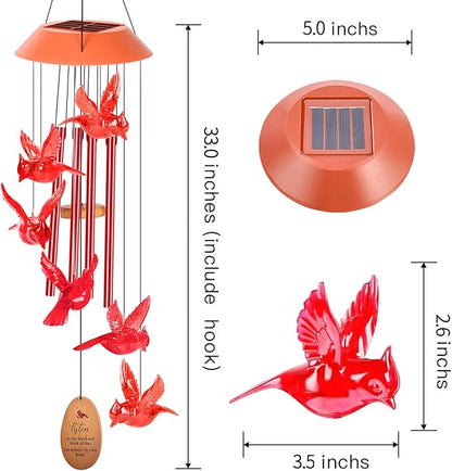 Cardinal Wind Chimes for Outside with 4 Music Aluminum Tubes,Cardinal Wind Chimes for Outside,Best Gifts for Mom Grandma Women Wife Aunt Sister, Unique Mobile Wind Chime, Garden Yard Decor