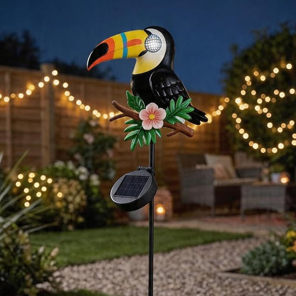 Romart Solar Stake Lights Outdoor Waterproof, Toucan Solar Garden Path Light with Rotating Light-Up Eyes, Decorative Yard Lawn Landscape Decor