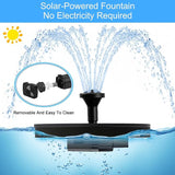 Solar Bird Bath Fountain Pump, 6.3" Mini Floating Solar Water Fountain with 6 Nozzles, Powered Water Feature for Outdoor Garden, Pond, Pool, Patio and Fish Tank, Birdbath Bubbler for Hummingbirds
