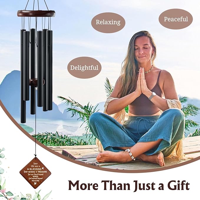 Memorial Wind Chimes for Grieving Hearts – 36" Sympathy Gift for Loss of Mom, Dad, Brother & Loved Ones | Hand-Tuned Soothing Tones, Durable Outdoor Decor for Garden, Patio, or Remembrance Space