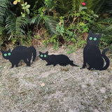 Cat Garden Statue Cat Silhouette Gardening Cat Decor Cat with Marble Eyes Mice Control Harmless Bird Deterrent Decor 3PCS