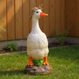 Funny Duck Outdoor Statue, Resin Garden Lawn Yard Decor, Figurine Sculpture Ornament for Porch Patio Flower Bed Home Bookshelf, 11.6" H × 5.5" L × 5.5" W