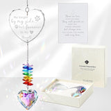 Dog Memorial Gifts for Loss of Dog, K9 Pet Memorial Crystal Suncatcher, Pet Sympathy Loss Passing Away Remembrance Bereavement Gift (Color-Heart)
