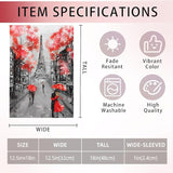 Eiffel Tower Garden Flags,Autumn Garden Flag for Outside/Outdoor Double Sided Hanging Decorations 12x18 Inch