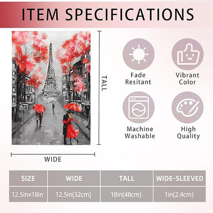 Eiffel Tower Garden Flags,Autumn Garden Flag for Outside/Outdoor Double Sided Hanging Decorations 12x18 Inch