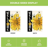 AVOIN colorlife Spring Summer Bee Sunflower House Flag 28x40 Inch Double Sided, Welcome Holiday Yard Outdoor Decoration