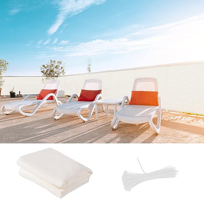LOVE STORY Balcony Privacy Screen, 3'x13' Deck Shield Screen Fence Cover,UV Protection and Weather-Resistant,3 FT Height for Deck, Patio, Backyard, Outdoor Pool, Porch, Railing, White