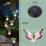 Solar Butterflies Wind Chimes for Outside Garden, Patio, Yard – Decor for Festivals/Birthday/Christmas, for Women Mom Home Garden Patio Decor