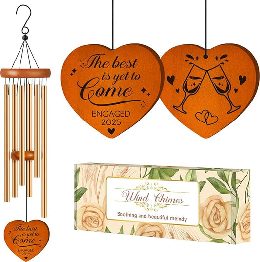 Engagement Gifts for Couples, Engagement Gifts Wind Chimes, Engaged Gift for Her, Engagement Decorations, Fiance Gift for Women, Bride to be, Newly Bride, with 'Engaged 2025'