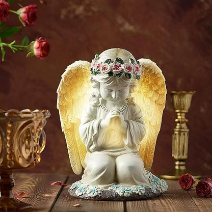 Solar Fairy Garden Decor for Outside Prayed Angel Sculptures Home Decoration, Solar Powered Angel Garden Statues for Outdoor Patio Yard Ornaments, Unique Gifts for Mom Grandma Wife