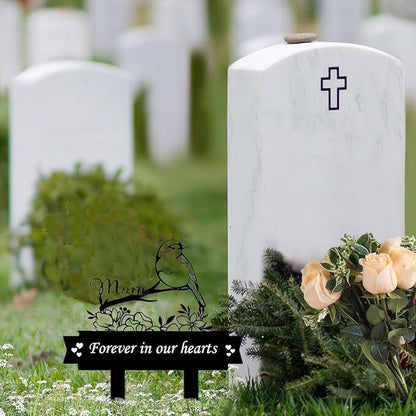 Grave Decorations for Cemetery Metal Memorial Grave Plaque Stake Markers Sympathy Waterproof Cemetery Decor for Dad Mom Dog Cat Outdoors Garden Personalized (Type C)