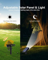 2 Pack Solar Powered Outdoor Spot Lights Outside Waterproof 20 LEDs Landscape Spotlights Dusk to Dawn for House Yard Tree, Plants, Walls, Path, Garden, Statues, Superior Accent Uplighting Cool White