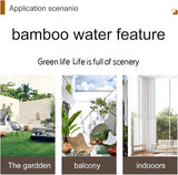 Water Features for The Garden Bird Bath Bamboo Fountain Bamboo Pipe Filtration and Pumping,Scenic Water Circulation System Water Feature Bamboo Raft Length 55cm,Creativi,