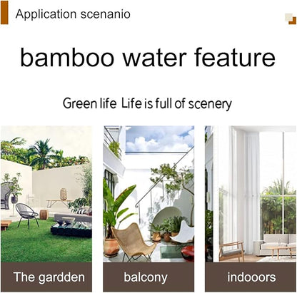 Water Features for The Garden Bird Bath Bamboo Fountain Bamboo Pipe Filtration and Pumping,Scenic Water Circulation System Water Feature Bamboo Raft Length 55cm,Creativi,