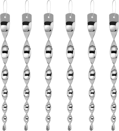 Besmon Woodpecker Bird Scare Devices，Reflective Scare Rods Control Device to Keep Birds Away from Patio Pool（Christmas Reflective Strip Hanging Home as Decoration） (6PCS)