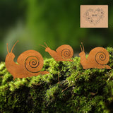 3pcs Metal Yard Art,Snail Garden Decor, Outside Lawn Ornaments Porch Backyard Sculpture, Patio Lawn Garden Yard Decorations
