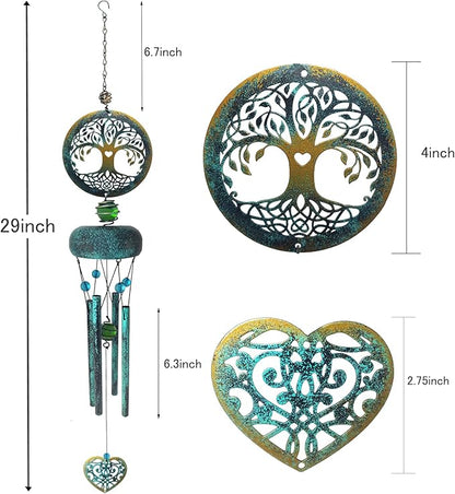 Tree of Life Wind Chimes for Outside, Memorial Gifts for Mom, Outdoor Clearance, Sympathy Gifts for Loss of Loved One, Garden Decor