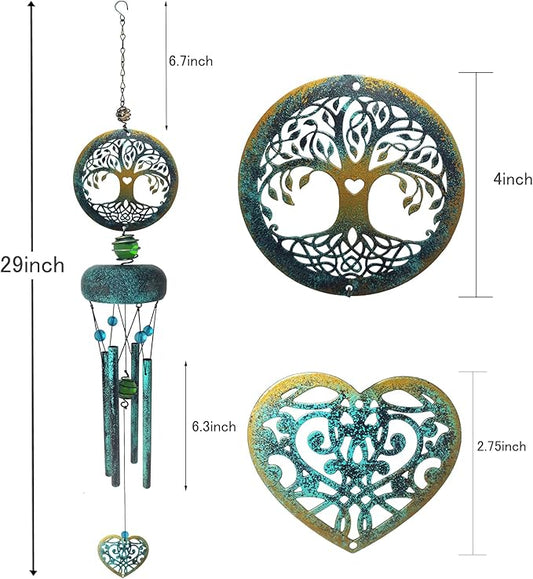 Tree of Life Wind Chimes for Outside, Memorial Gifts for Mom, Outdoor Clearance, Sympathy Gifts for Loss of Loved One, Garden Decor