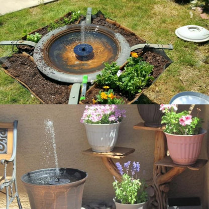 Solar Fountain, Solar Powered Bird Bath Fountain with 4 Nozzles 1.4W Solar Panel Kit Water Pump, Outdoor Watering Submersible Pump for Pond, Pool, Garden, Fish Tank