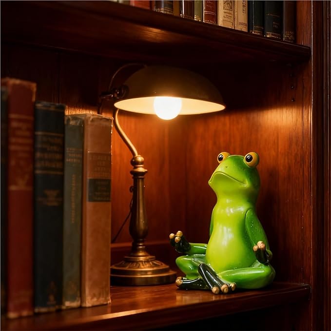 Cute Statues Frog Statue Outdoor Garden Sculptures for Yard Lawn Resin Animal Figurines Yoga Art Backyard Decor(Meditation)
