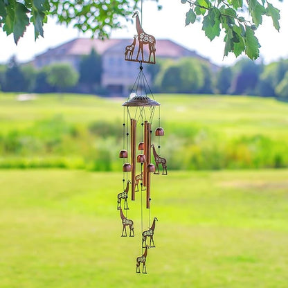 Giraffe Wind Chimes Outdoor Giraffe Gifts for Women/Men/Mom/Wife/Grandma Birthday Gifts Metal WindChimes for Outside/Indoors, Lawn, Patio, Home, Porch, Yard Decor, Garden Decoration