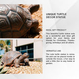 XBrand 21.3" L Brown and Black Concrete/MgO Walking Turtle Statue, Indoor or Outdoor Décor, Garden Décor, Turtle Statuary