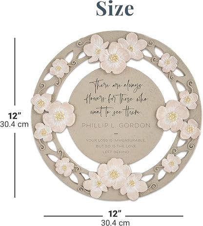 Let's Make Memories Personalized Memorial Garden Stone - Floral - Sympathy - in Memoriam - Condolences - Indoor Display Option - Garden Décor - Comforting Blooms