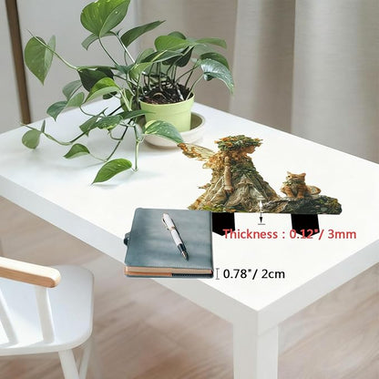 Flower Fairy Garden Stake Decor, 2D Flat Acrylic Elf Garden Sign with Stake, Fairy with Magic Sign for Indoor Outdoor Yard Lawn Balcony Pot Plants (Flower Fairy and Cat)